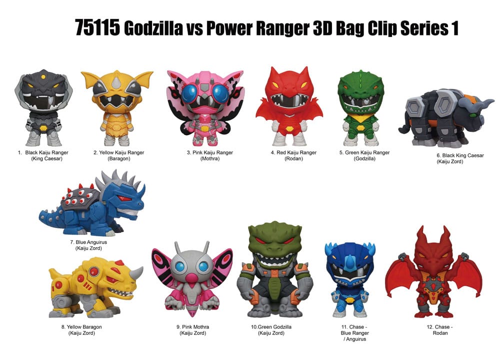 Godzilla vs. Power Rangers 3D PVC Bag Clips Series 1 Display (24) P067780