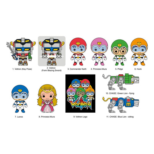 Voltron 3D PVC Bag Clips 40th Anniversary Display (24) P051597