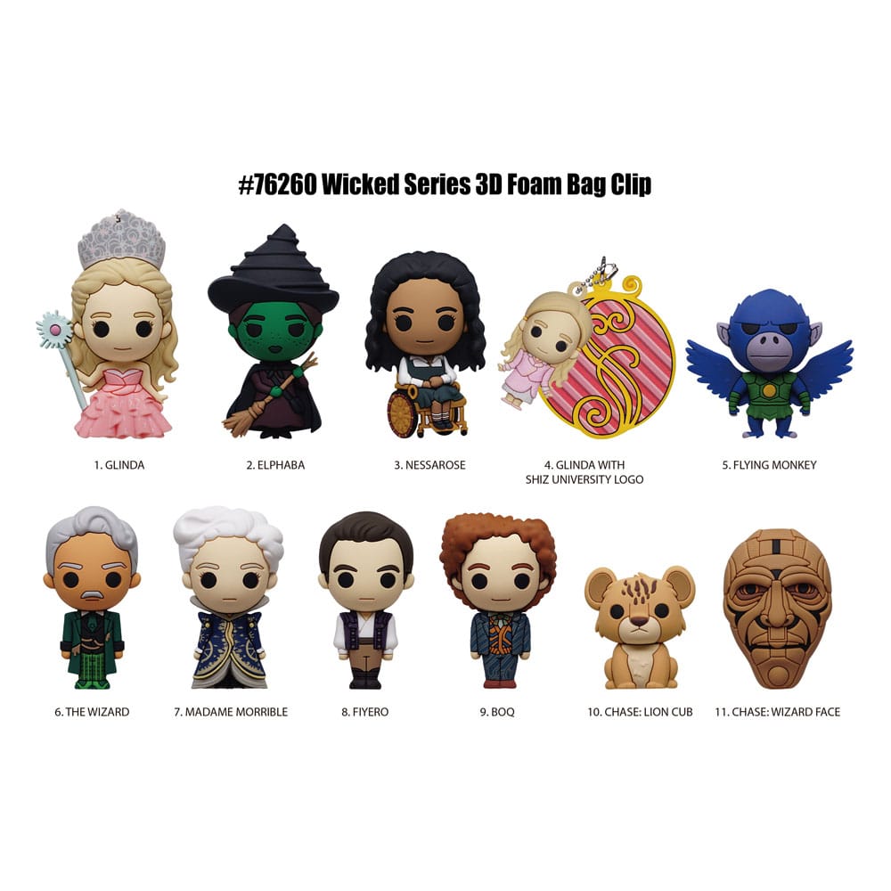 Wicked 3D Foam Bag Clips Series 1 Display (24) P051606