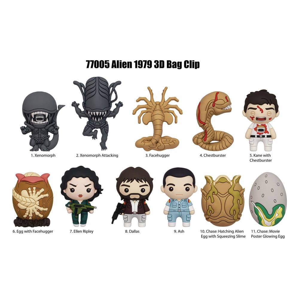 Alien 3D PVC Bag Clips  Series 1 Display (24) P051610