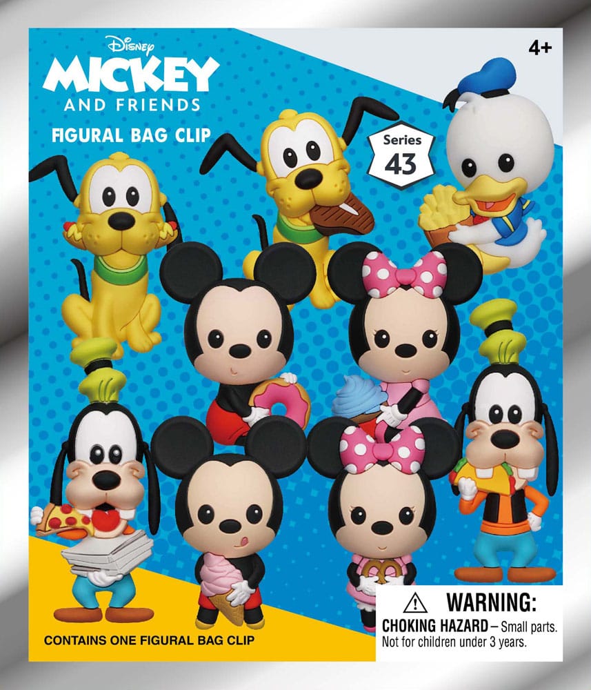 Mickey & Friends 3D PVC Bag Clips Mickey & Friends with Food Series 43 Display (24) P051679