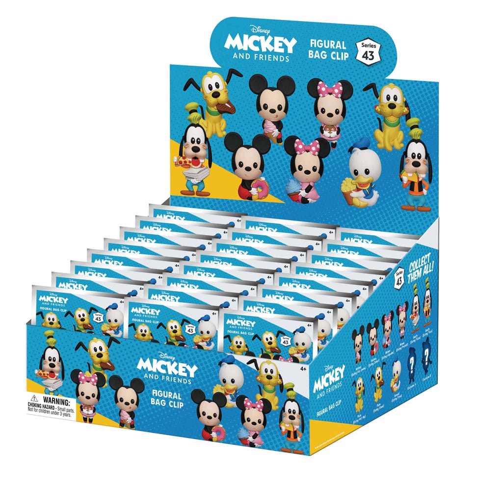 Mickey & Friends 3D PVC Bag Clips Mickey & Friends with Food Series 43 Display (24) P051679
