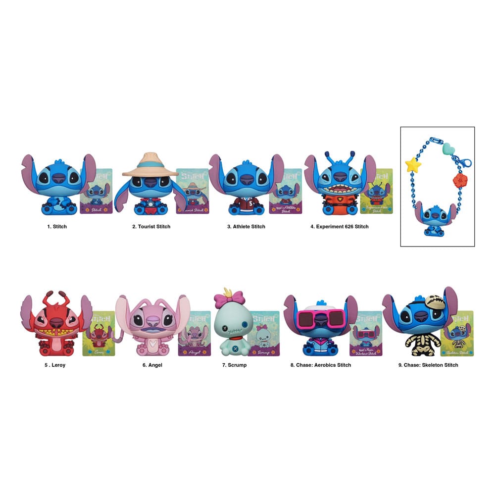 Lilo & Stitch 3D PVC Bag Clips Stitch Charm Display (24) P051696