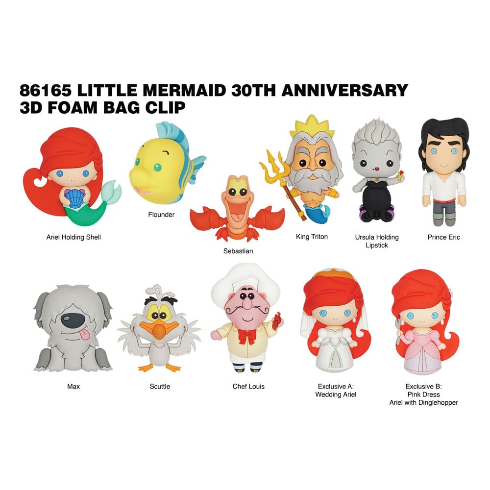 The Little Mermaid 3D PVC Bag Clips  Series 1 Display (24) P051712