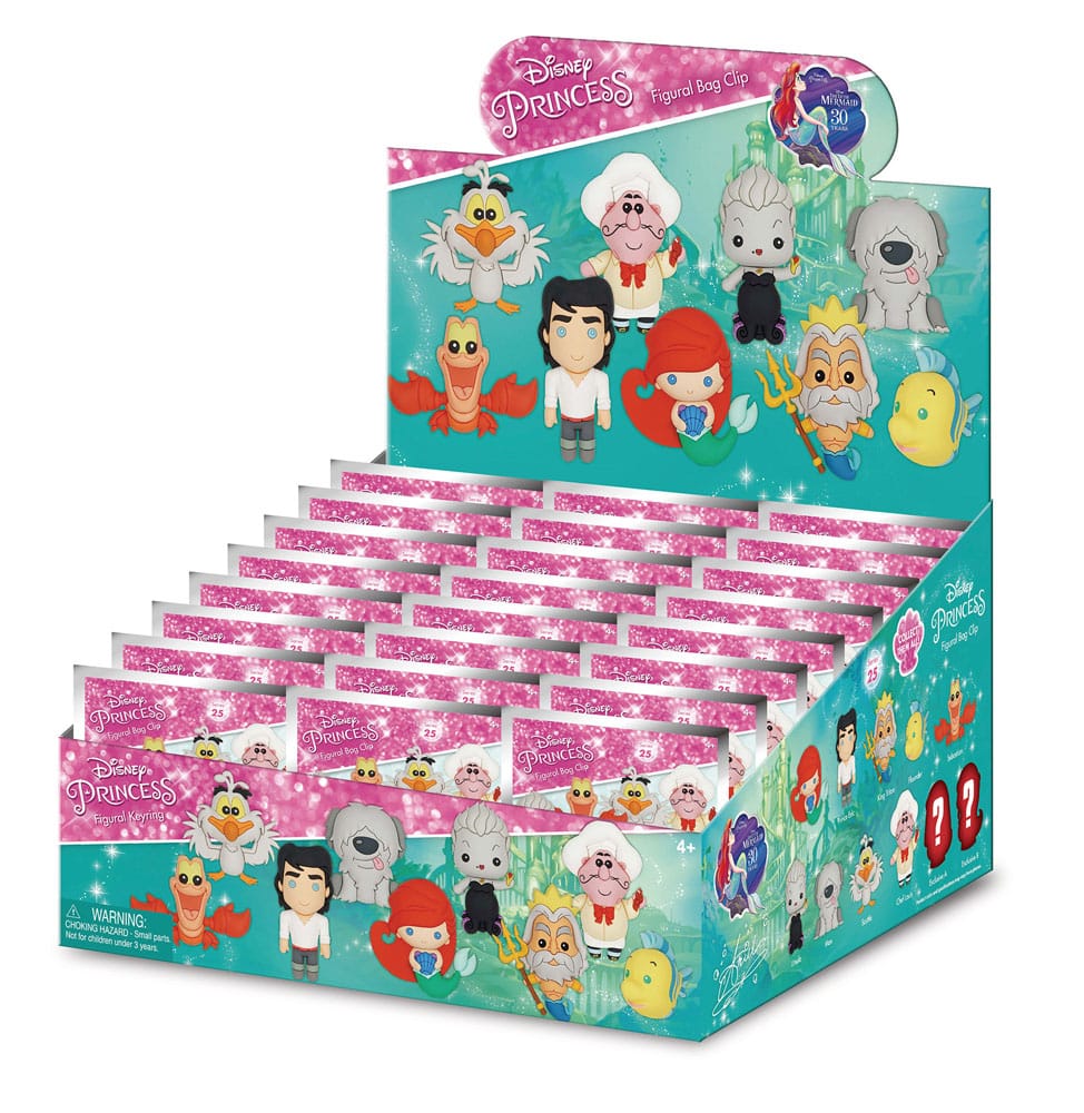 The Little Mermaid 3D PVC Bag Clips  Series 1 Display (24) P051712