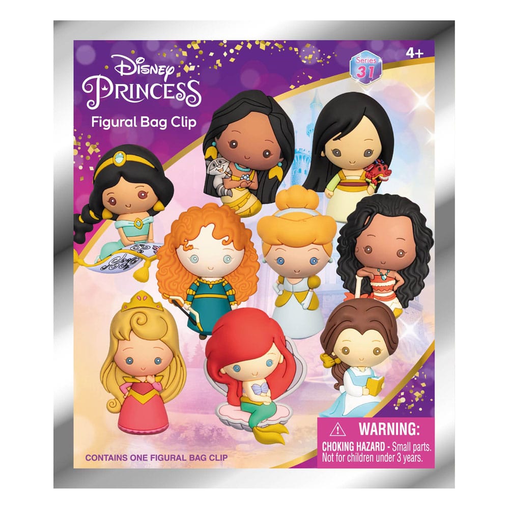 Disney 3D PVC Bag Clips Ultimate Princess Series 31 Display (24) P051713