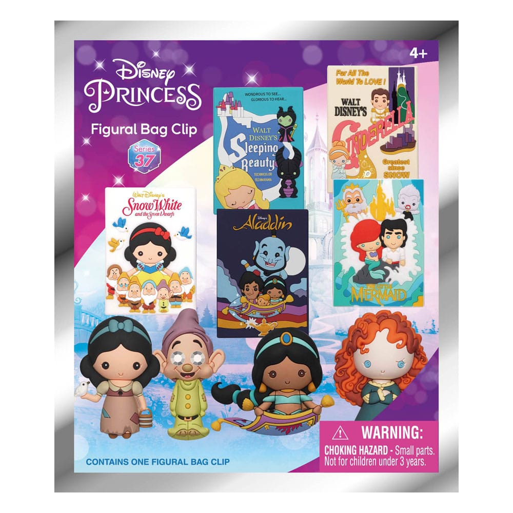 Disney 3D PVC Bag Clips Ultimate Princess Series 37 Display (24) P051714