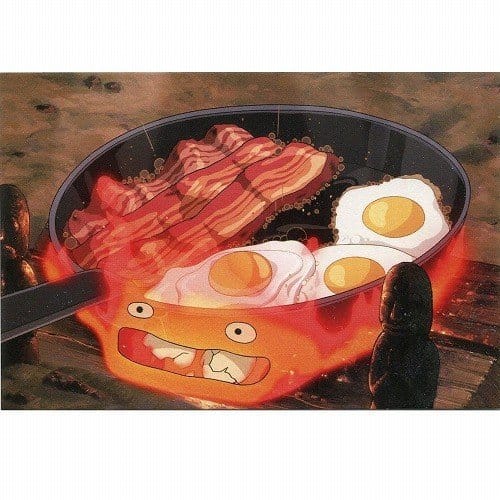 Howl´s Moving Castle Postcards Calcifer bacon & egg P072545