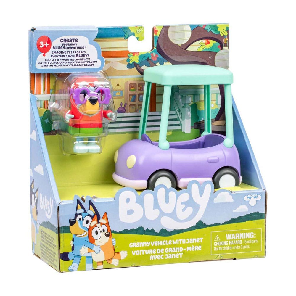 Bluey Mini Figure Playset Janet & Granny Car P066619