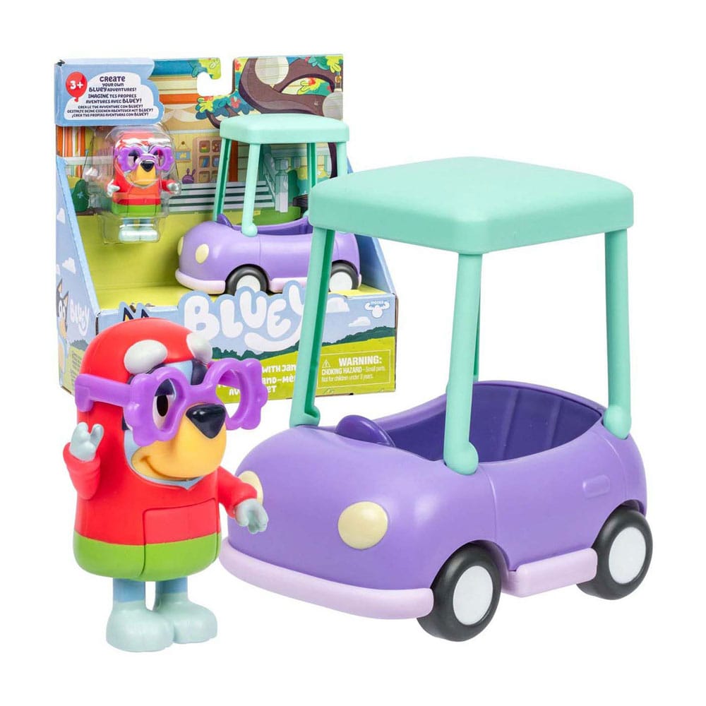 Bluey Mini Figure Playset Janet & Granny Car P066619