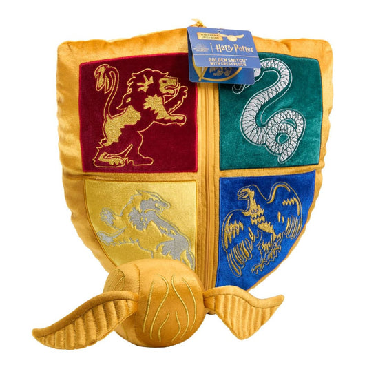 Harry Potter Cushion with Plush Figure Quidditch Crest & Golden Snitch P053603