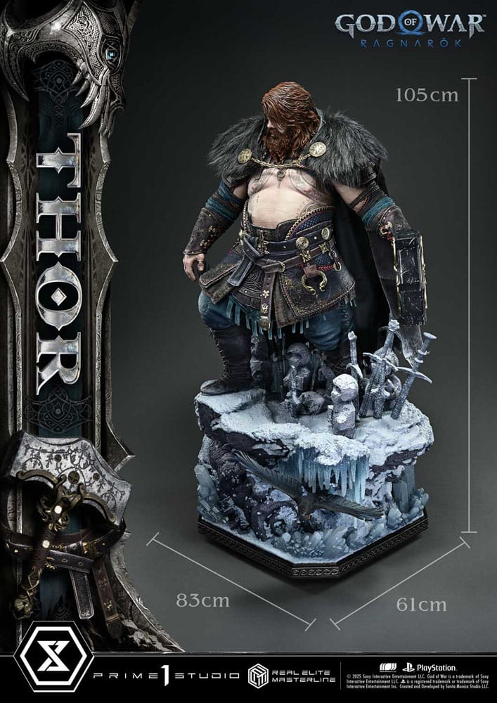 God of War: Ragnarök Real Elite Masterline Series Statue 1/3 Thor 105 cm P054056