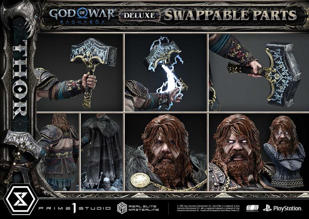 God of War: Ragnarök Real Elite Masterline Series Statue 1/3 Thor Deluxe Version 105 cm P054057