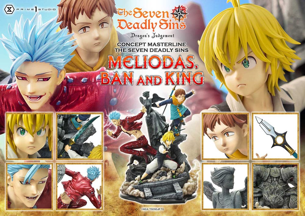 Seven Deadly Sins Concept Masterline Series Statue Meliodas, Ban and King 55 cm P054091