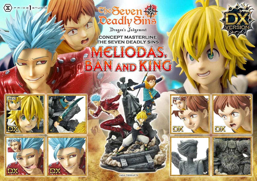 Seven Deadly Sins Concept Masterline Series Statue Meliodas, Ban and King Deluxe Version 55 cm P054092