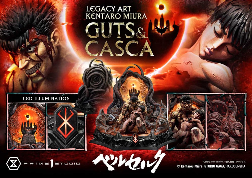 Berserk Ultimate Legacy Art Kentaro Miura Statue 1/4 Guts & Casca 72 cm P054114