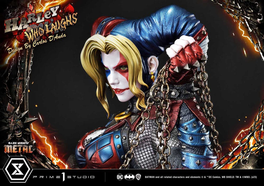Dark Nights: Metal Museum Masterline Series Statue 1/3 Harley Quinn Who Laughs Concept Design by Caelos D`anda Deluxe Version 78 cm P054158