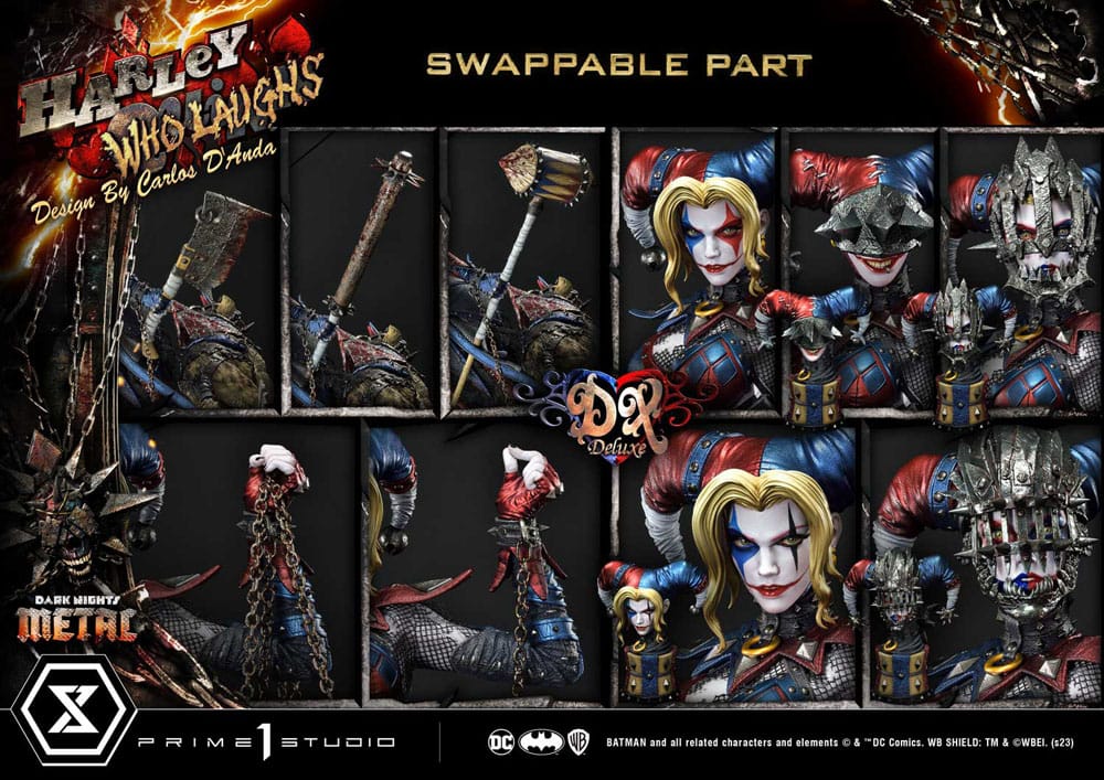 Dark Nights: Metal Museum Masterline Series Statue 1/3 Harley Quinn Who Laughs Concept Design by Caelos D`anda Deluxe Bonus Version 78 cm P054159