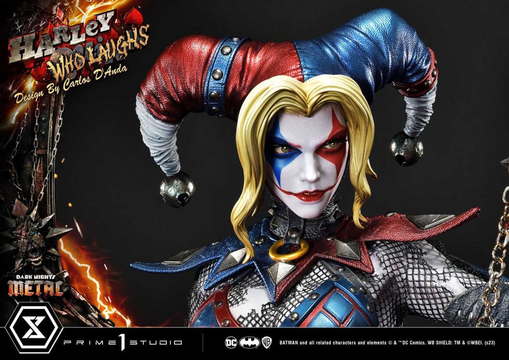 Dark Nights: Metal Museum Masterline Series Statue 1/3 Harley Quinn Who Laughs Concept Design by Caelos D`anda Deluxe Bonus Version 78 cm P054159