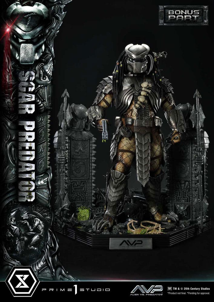 The Alien vs. Predator Museum Masterline Series Statue 1/3 Scar Predator Deluxe Bonus Version 93 cm P054172