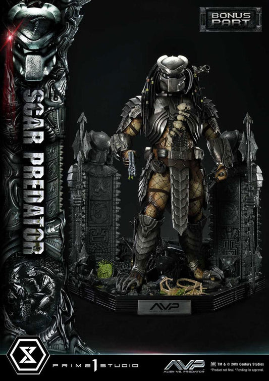 The Alien vs. Predator Museum Masterline Series Statue 1/3 Scar Predator Deluxe Bonus Version 93 cm P054172
