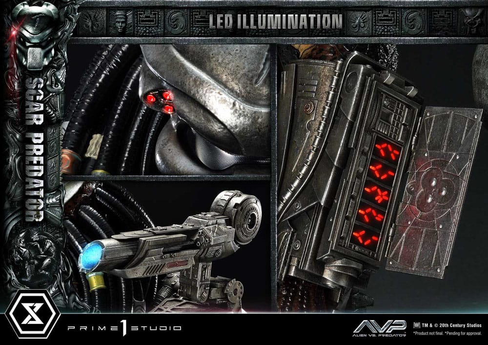 The Alien vs. Predator Museum Masterline Series Statue 1/3 Scar Predator Deluxe Bonus Version 93 cm P054172