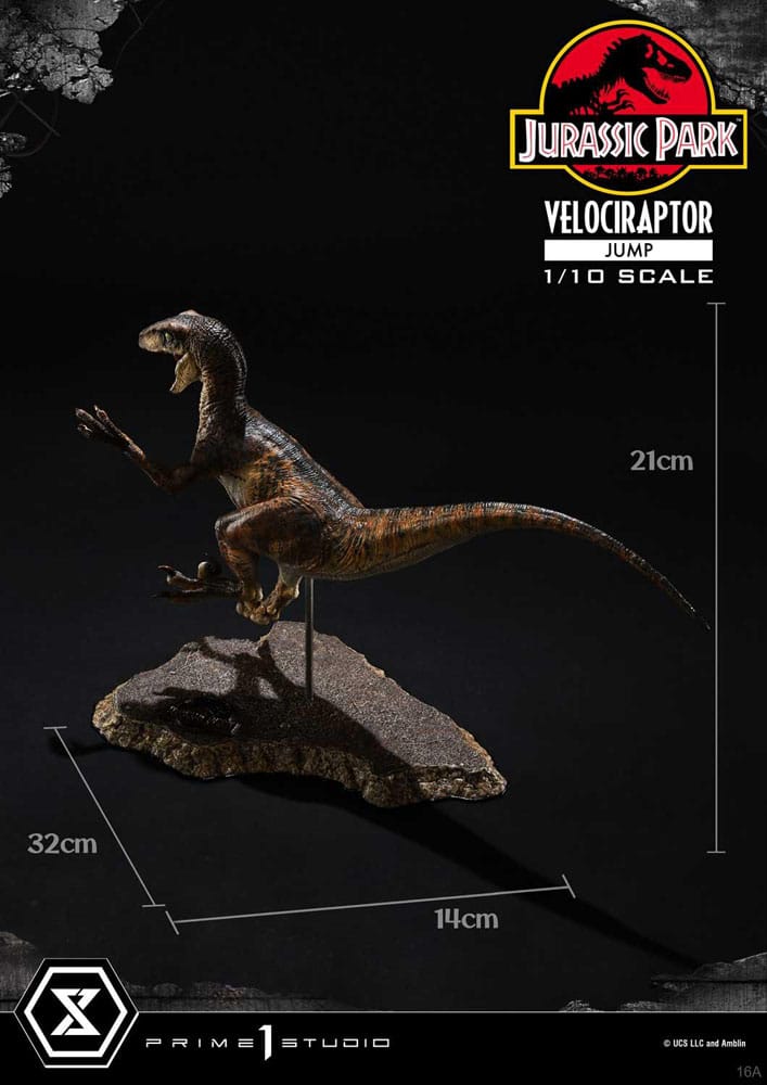 Jurassic Park Prime Collectibles Statue 1/10 Velociraptor Jump 21 cm P054213