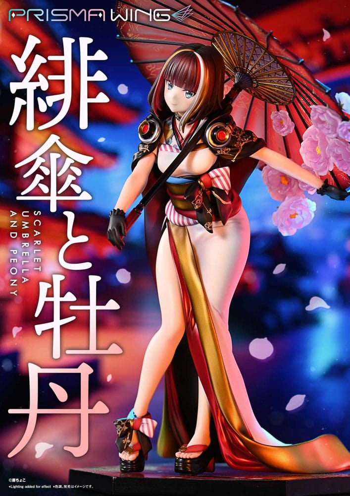 Original Illustration by Fuzichoco Prisma Wing PVC Statue 1/7 Scarlet Umbrella And Peony 28 cm P054280