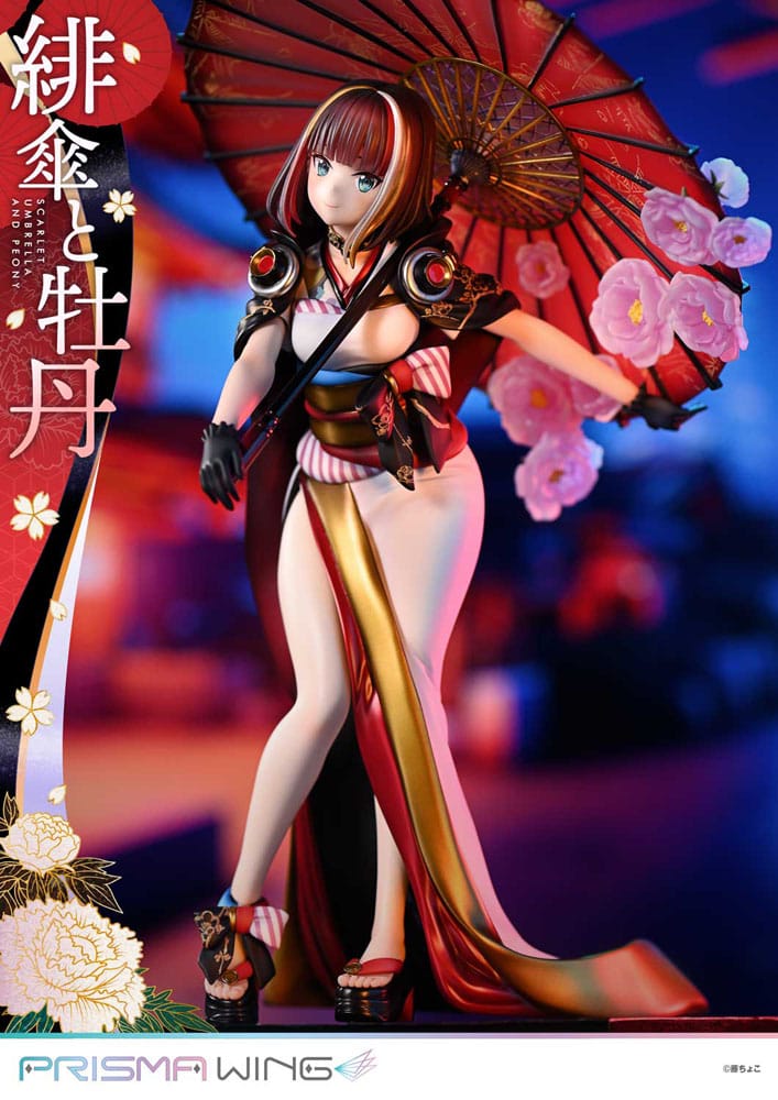 Original Illustration by Fuzichoco Prisma Wing PVC Statue 1/7 Scarlet Umbrella And Peony 28 cm P054280