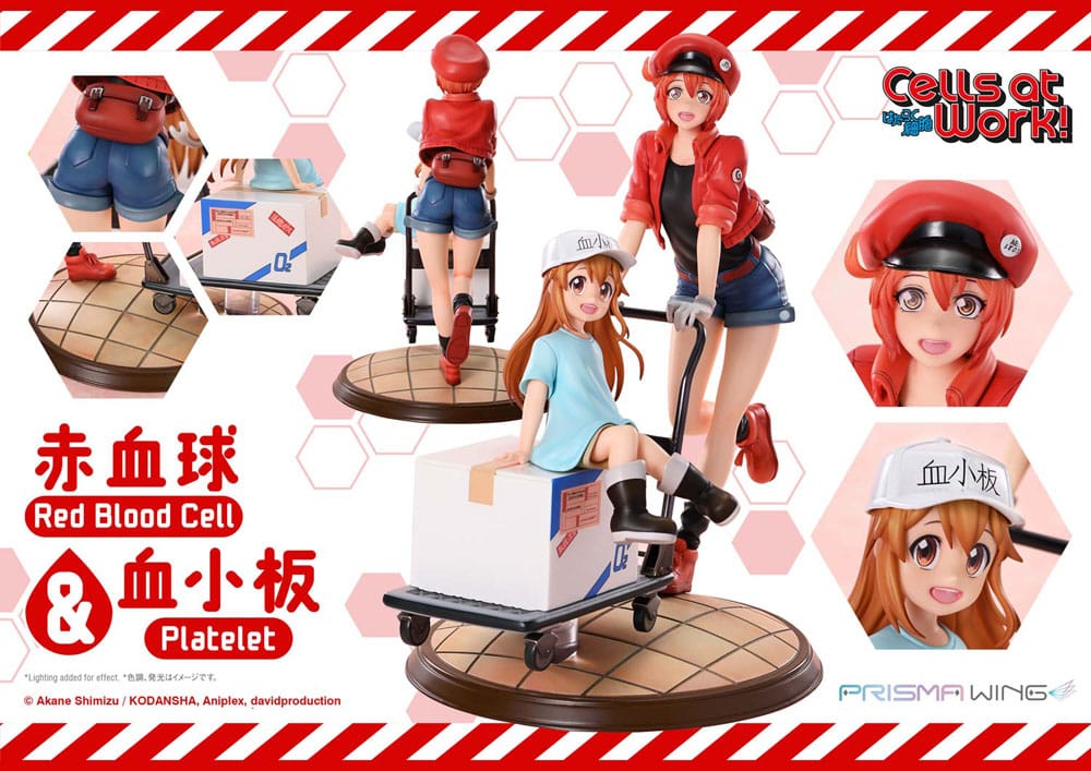 Cells at Work Prisma Wing PVC Statue Red Blood Cell & Platelet 26 cm P069064