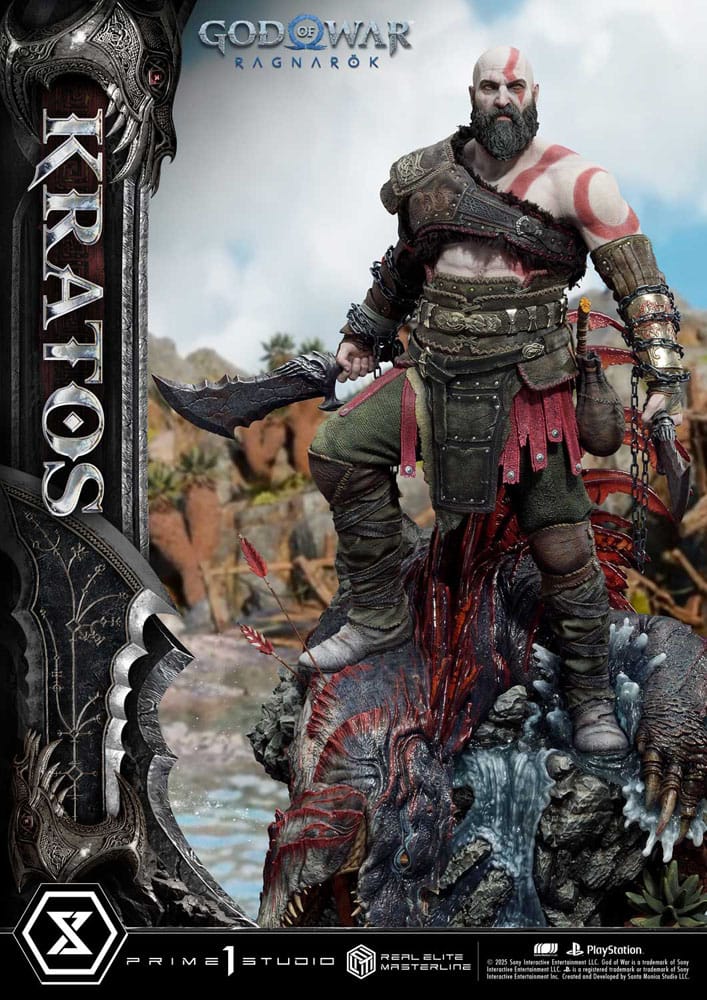 God of War: Ragnarok Real Elite Masterline Series Statue 1/3 Kratos Ultimate Version 95 cm P054353