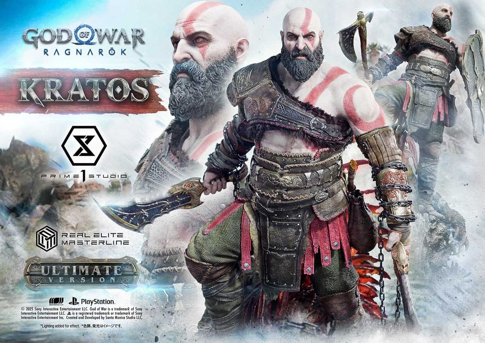 God of War: Ragnarok Real Elite Masterline Series Statue 1/3 Kratos Ultimate Version 95 cm P054354