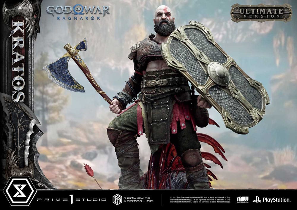 God of War: Ragnarok Real Elite Masterline Series Statue 1/3 Kratos Ultimate Version 95 cm P054354