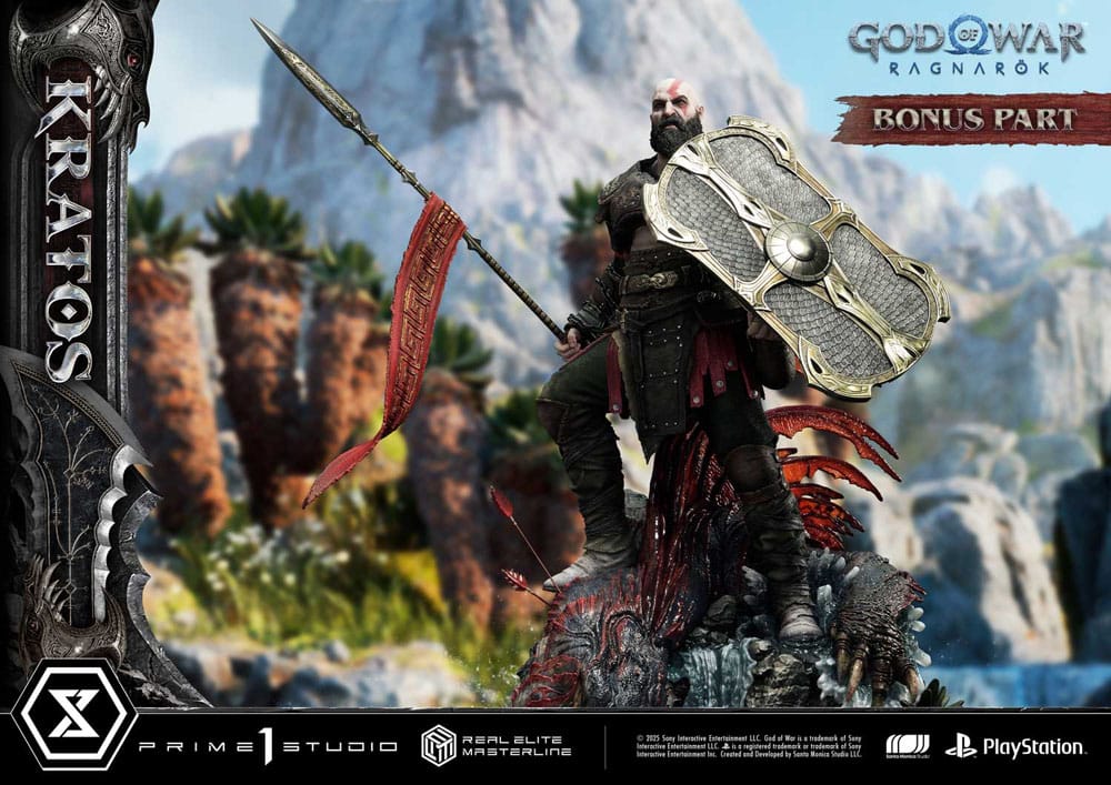 God of War: Ragnarok Real Elite Masterline Series Statue 1/3 Kratos Ultimate Bonus Version 95 cm P054355