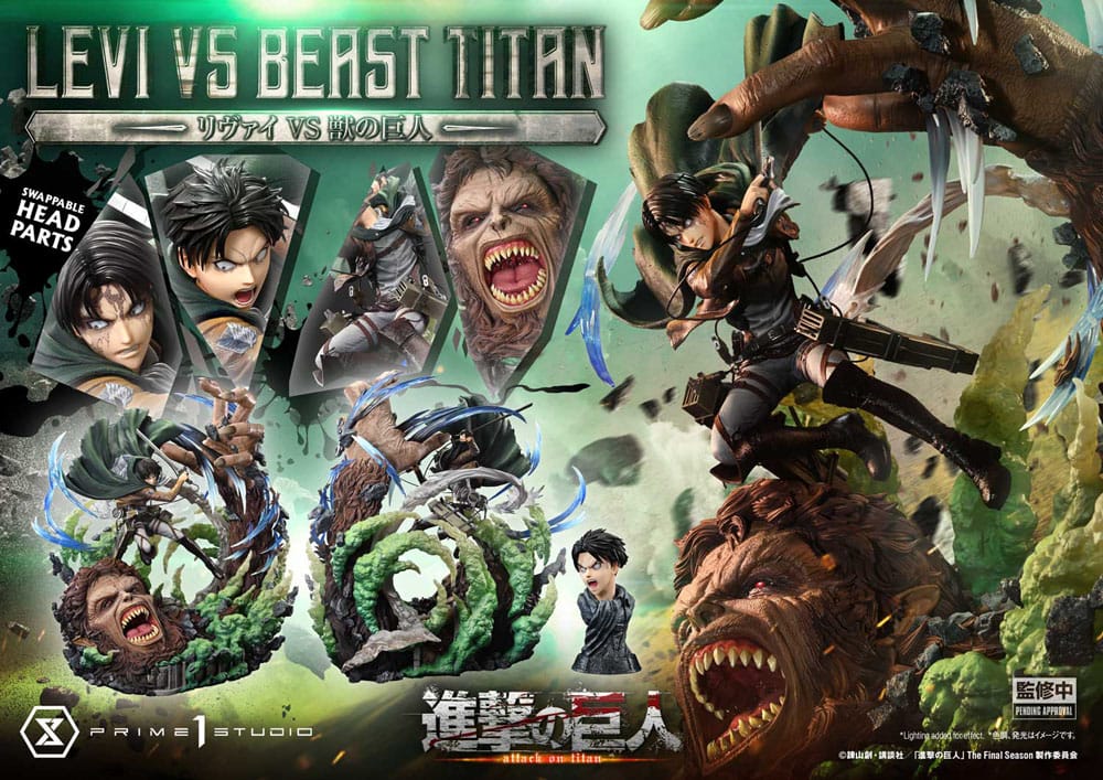Attack on Titan Ultimate Premium Masterline Series Statue 1/4 Levi Versus Beast Titan 73 cm P054408