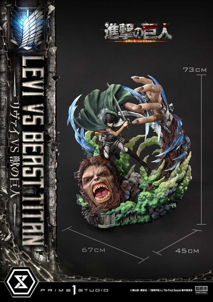 Attack on Titan Ultimate Premium Masterline Series Statue 1/4 Levi Versus Beast Titan 73 cm P054408