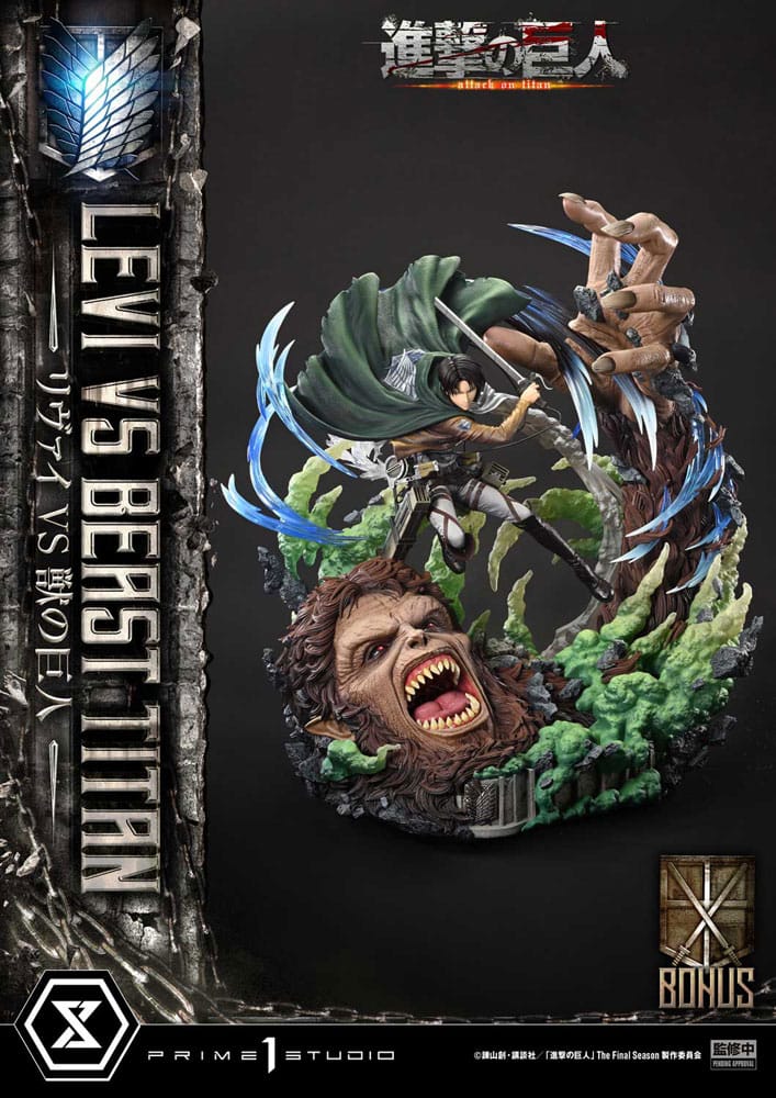 Attack on Titan Ultimate Premium Masterline Series Statue 1/4 Levi Versus Beast Titan Bonus Version 73 cm P054409