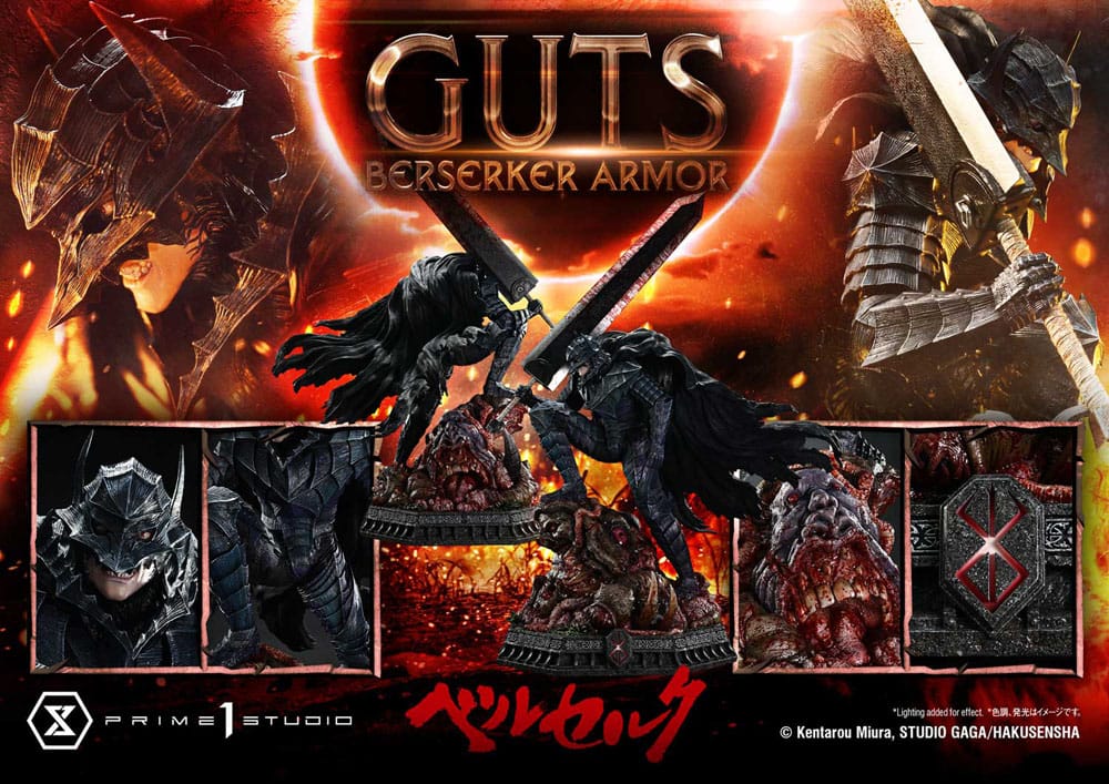 Berserk Ultimate Premium Masterline Series Statue 1/4 Guts, Berserker Armor Grunbeld vs. Guts 94 cm P054418