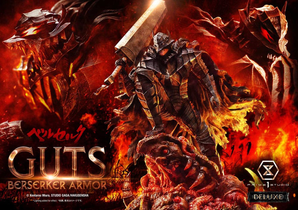 Berserk Ultimate Premium Masterline Series Statue 1/4 Guts, Berserker Armor Grunbeld vs. Guts Deluxe Bonus Version 94 cm P054420