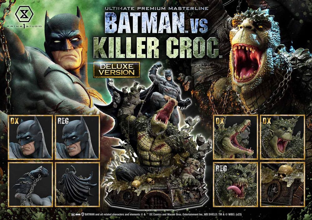 Batman Ultimate Premium Masterline Series Statue Batman Versus Killer Croc Deluxe Bonus Version 71 cm P054431