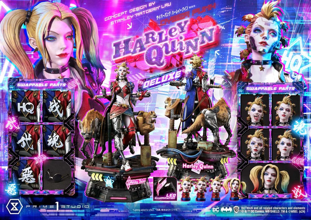 Batman Ultimate Premium Masterline Series Statue Cyberpunk Harley Quinn Deluxe Version 60 cm P054433