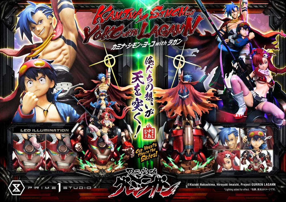 Gurren Lagann Ultimate Premium Masterline Series Statue 1/4 Kamina, Simon & Yoko with Lagann Deluxe Bonus Version 97 cm P054466