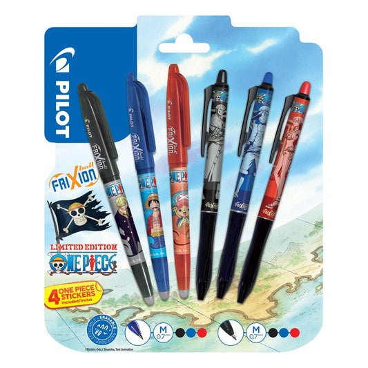 One Piece 6-pack Rollerball pen FriXion Ball & Ball+ Limited Sticker Edition LE 0.7 P055441