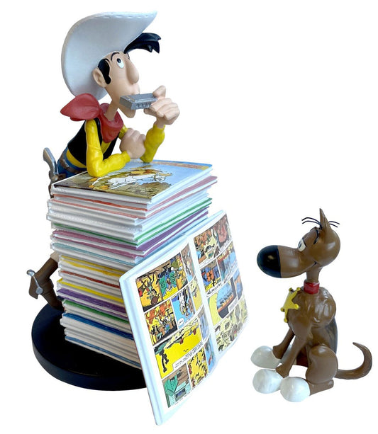Lucky Luke: Lucky Luke and Rantanplan Stack of Comics Collector Figure P075123