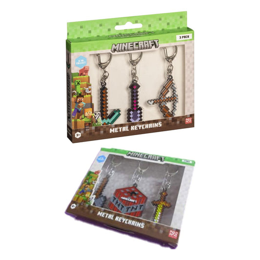 Minecraft Keychains 3-Pack Assortment (12) P055695