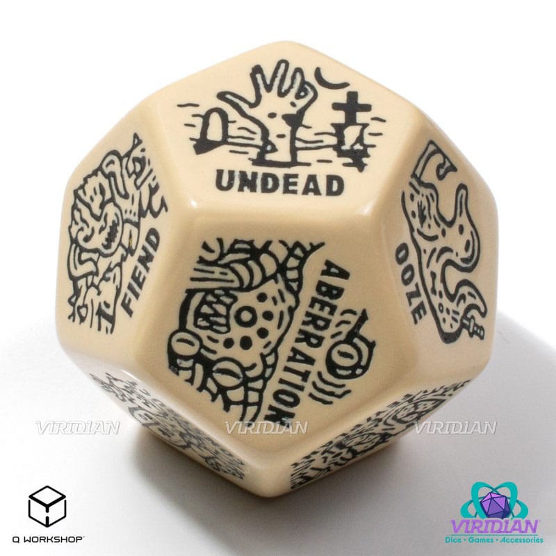 Viridian Jumbo Dice Monster Generator Die D12 Beige P067675