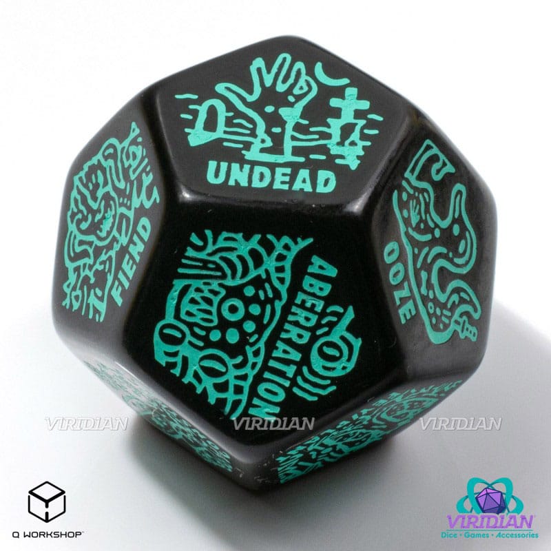 Viridian Jumbo Dice Monster Generator Die D12 Black P067676