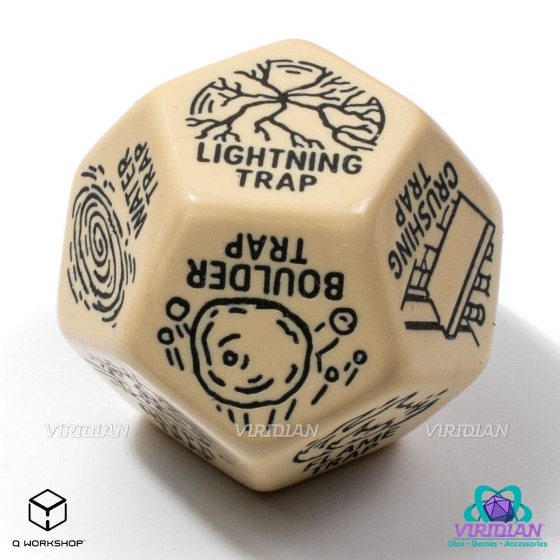 Viridian Jumbo Dice Trap Generator Die D12 Beige P067678