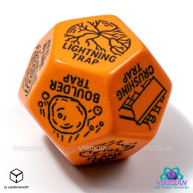 Viridian Jumbo Dice Trap Generator Die D12 Orange P067679
