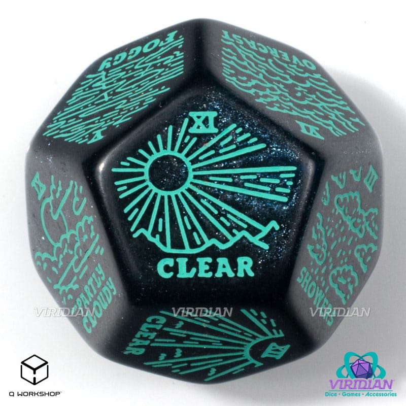 Viridian Jumbo Dice Weather Generator Die D12 Turquise P067686